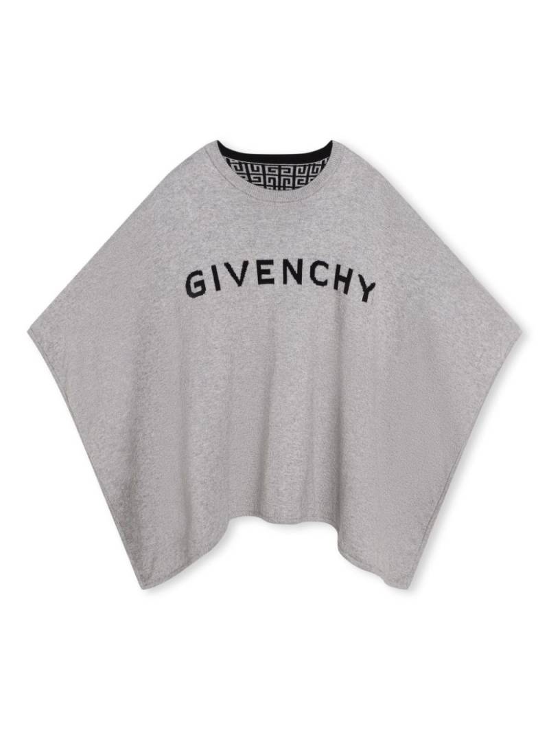 Givenchy Kids 4G-motif round-neck reversible cape - Grey von Givenchy Kids