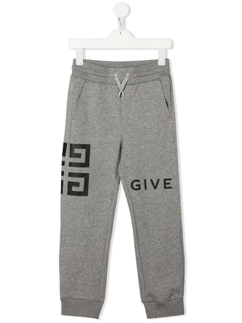 Givenchy Kids 4G motif sweatpants - Grey von Givenchy Kids