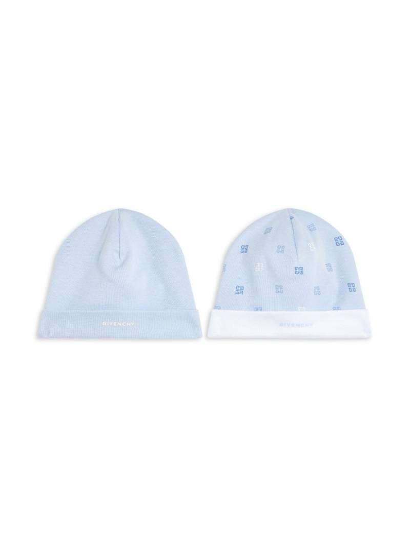 Givenchy Kids 4G-print beanie set - Blue von Givenchy Kids