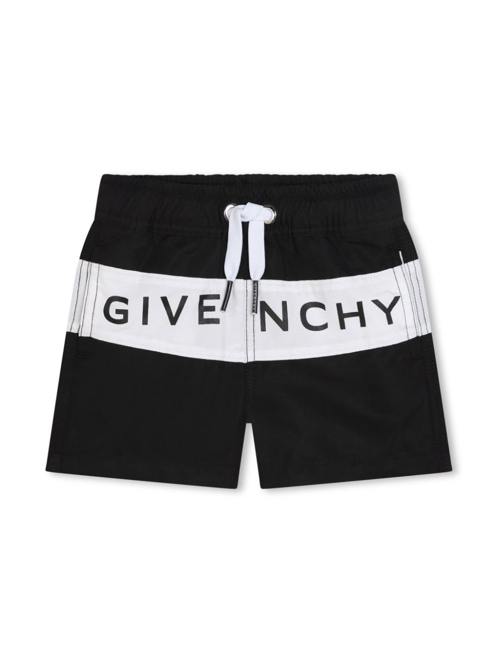 Givenchy Kids 4G-print stripe-detail swim shorts - Black von Givenchy Kids