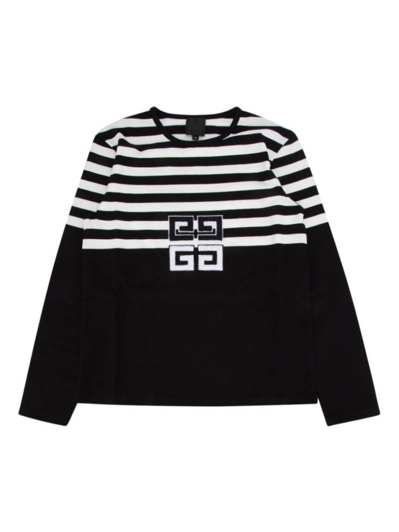 Givenchy Kids 4G striped cotton T-shirt - Black von Givenchy Kids