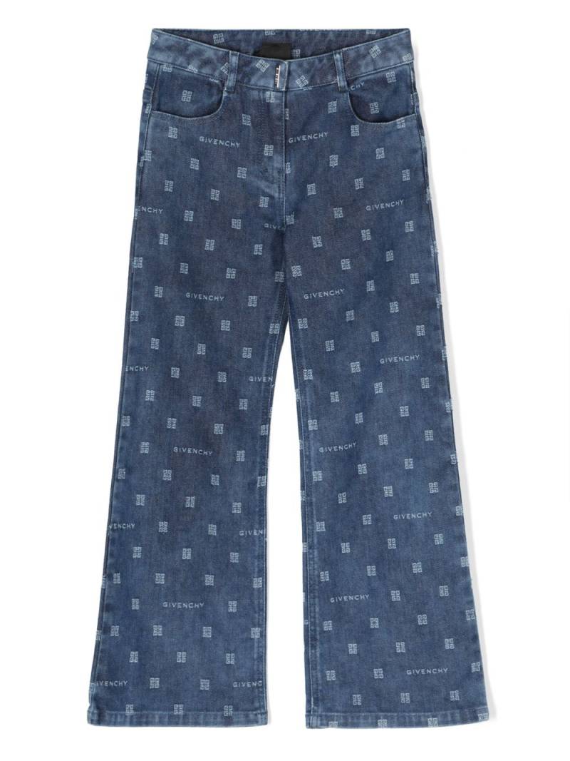 Givenchy Kids 4G wide-leg jeans - Blue von Givenchy Kids