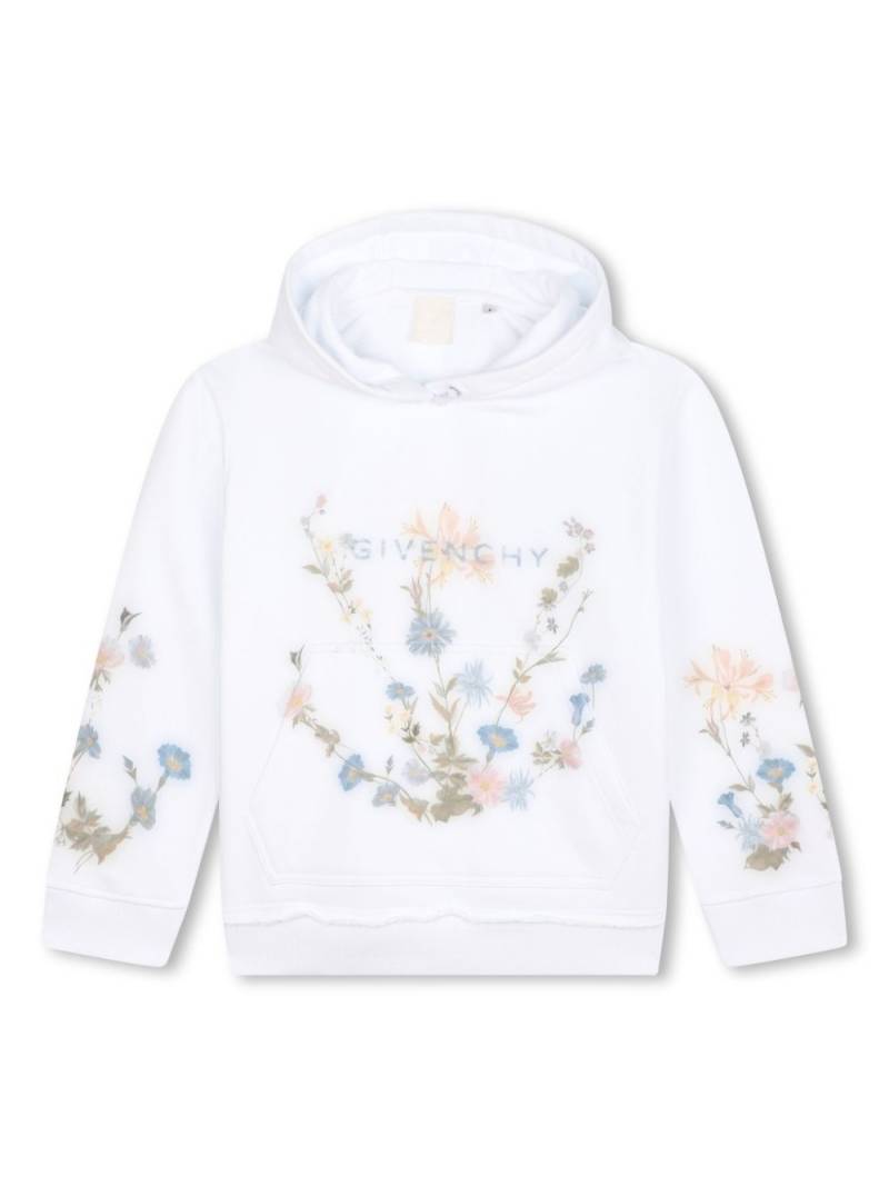 Givenchy Kids Hooded floral-print sweatshirt - White von Givenchy Kids