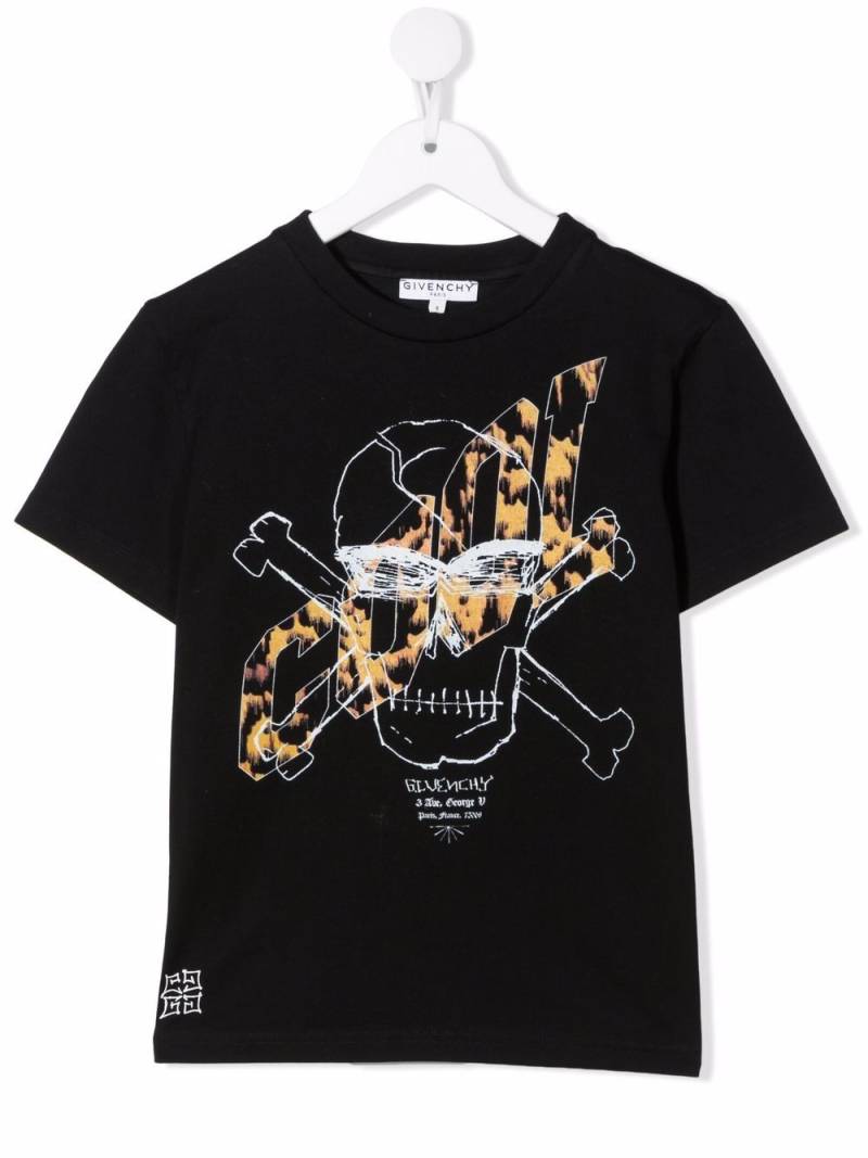 Givenchy Kids Skull graphic-print T-shirt - Black von Givenchy Kids