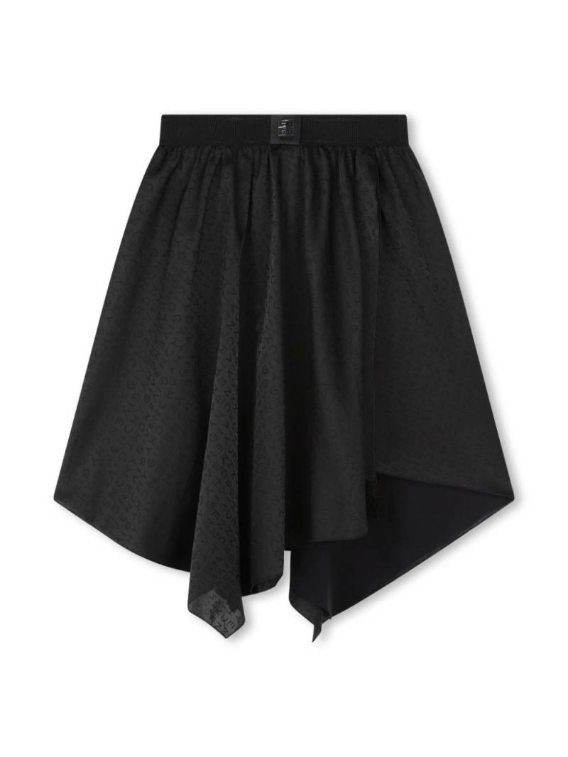 Givenchy Kids all-over logo-print asymmetric skirt - Black von Givenchy Kids