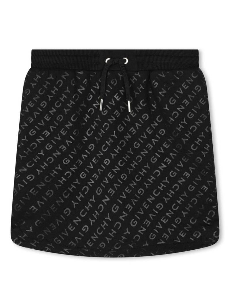 Givenchy Kids all-over logo print skirt - Black von Givenchy Kids