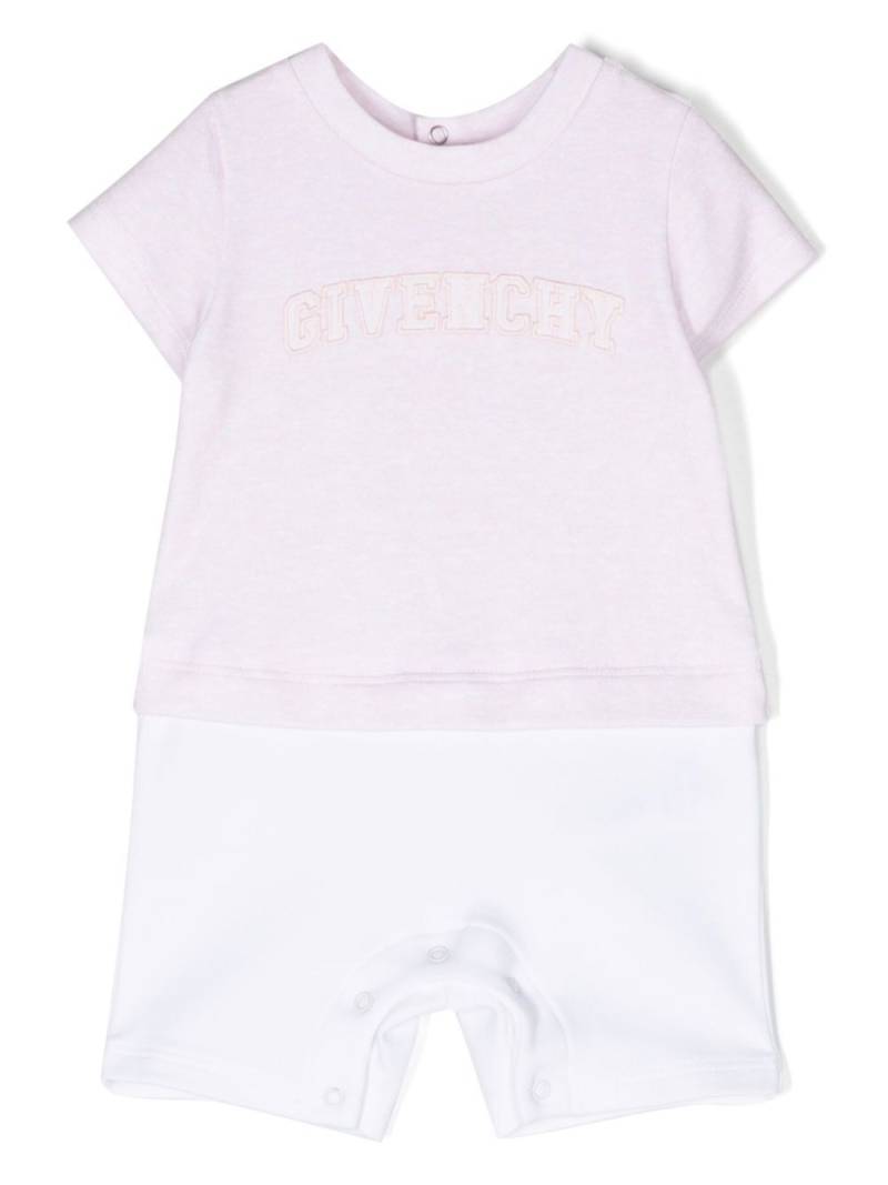 Givenchy Kids appliqué-logo short-sleeve shortie - Pink von Givenchy Kids