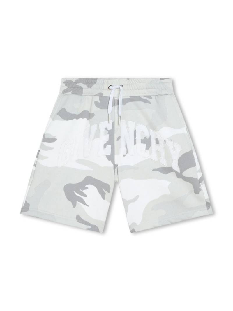 Givenchy Kids camouflage-pattern cotton shorts - Grey von Givenchy Kids