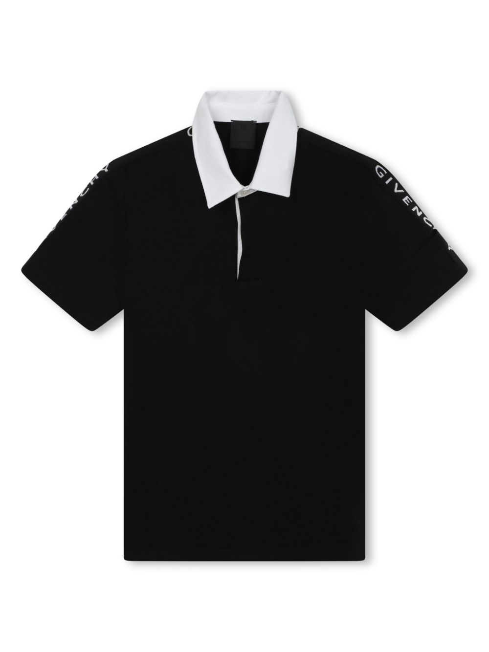 Givenchy Kids contrasting-collar cotton polo shirt - Black von Givenchy Kids