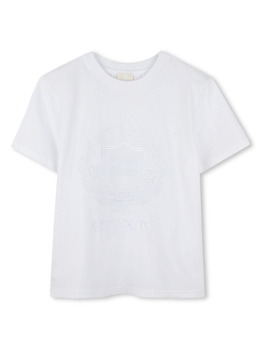 Givenchy Kids crest-embroidered T-shirt - White von Givenchy Kids