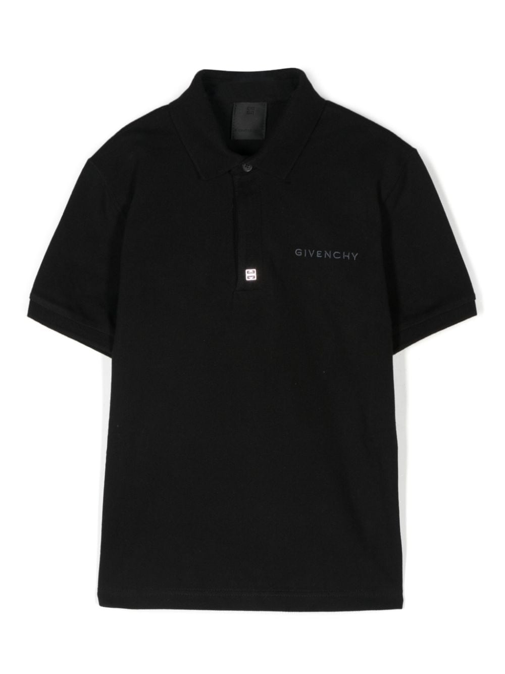 Givenchy Kids embroidered cotton polo shirt - Black von Givenchy Kids