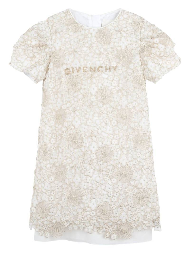 Givenchy Kids embroidered-logo dress - Neutrals von Givenchy Kids