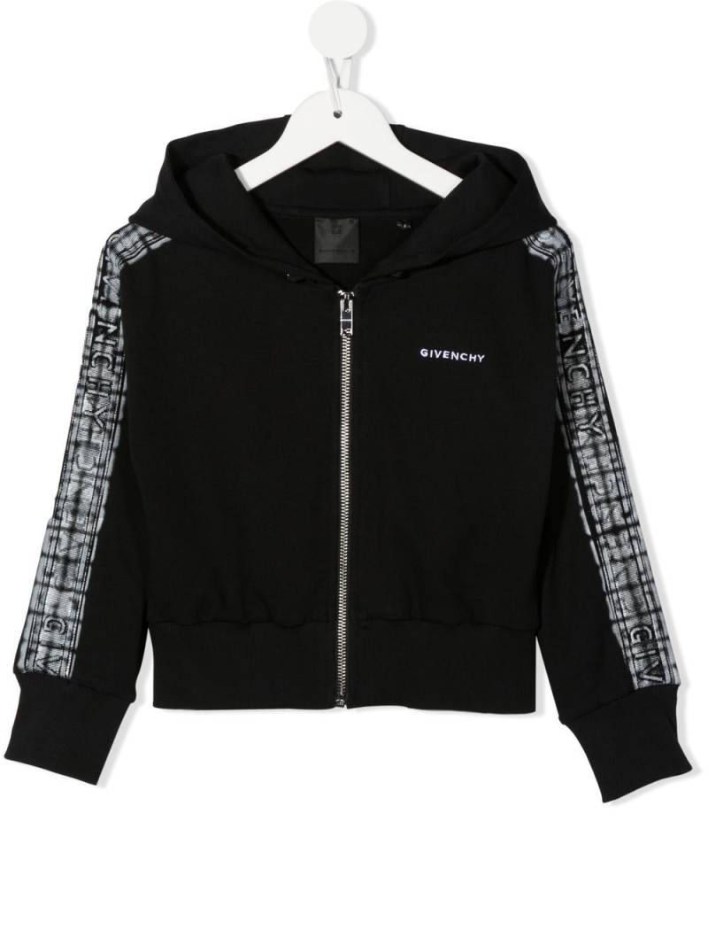 Givenchy Kids embroidered-logo zip-up hoodie - Black von Givenchy Kids