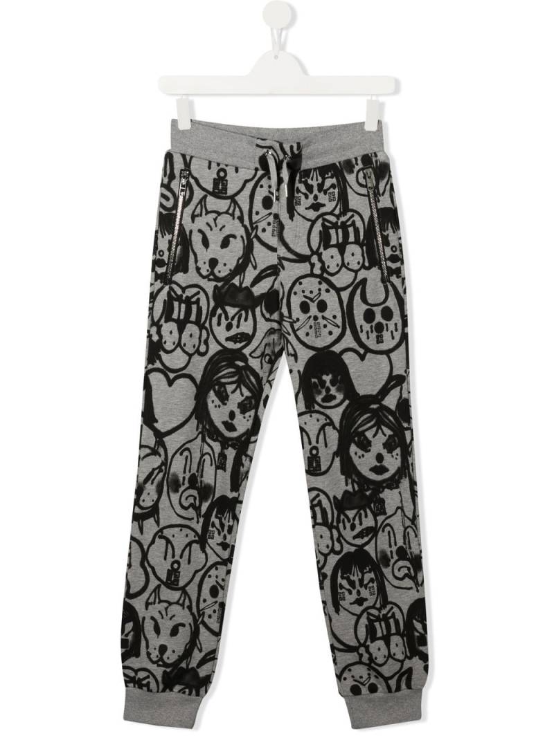 Givenchy Kids graphic print track pants - Grey von Givenchy Kids