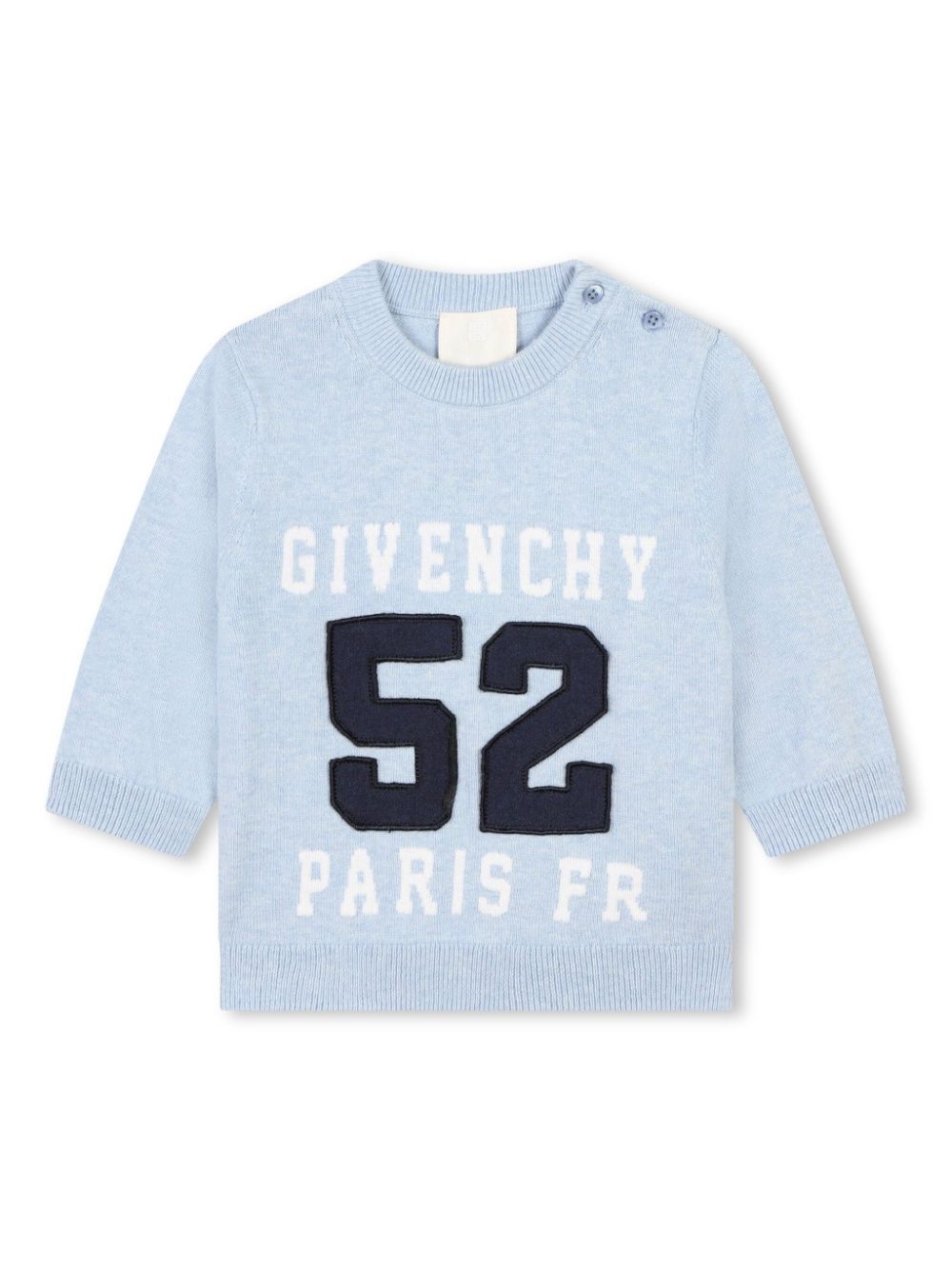 Givenchy Kids intarsia knit-logo crew-neck jumper - Blue von Givenchy Kids