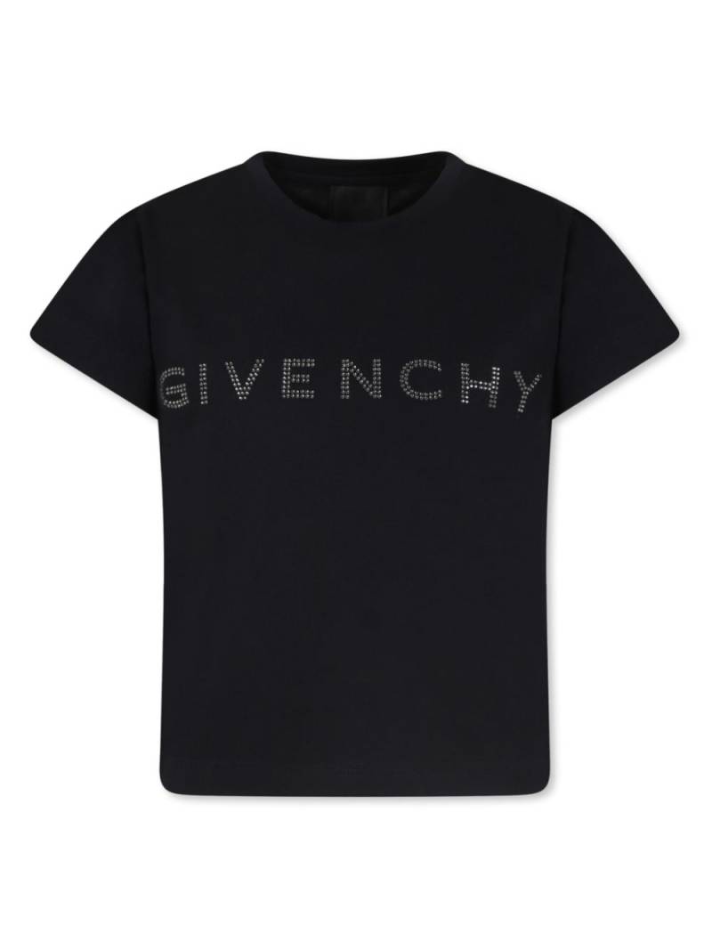 Givenchy Kids logo-embellished organic cotton T-shirt - Black von Givenchy Kids