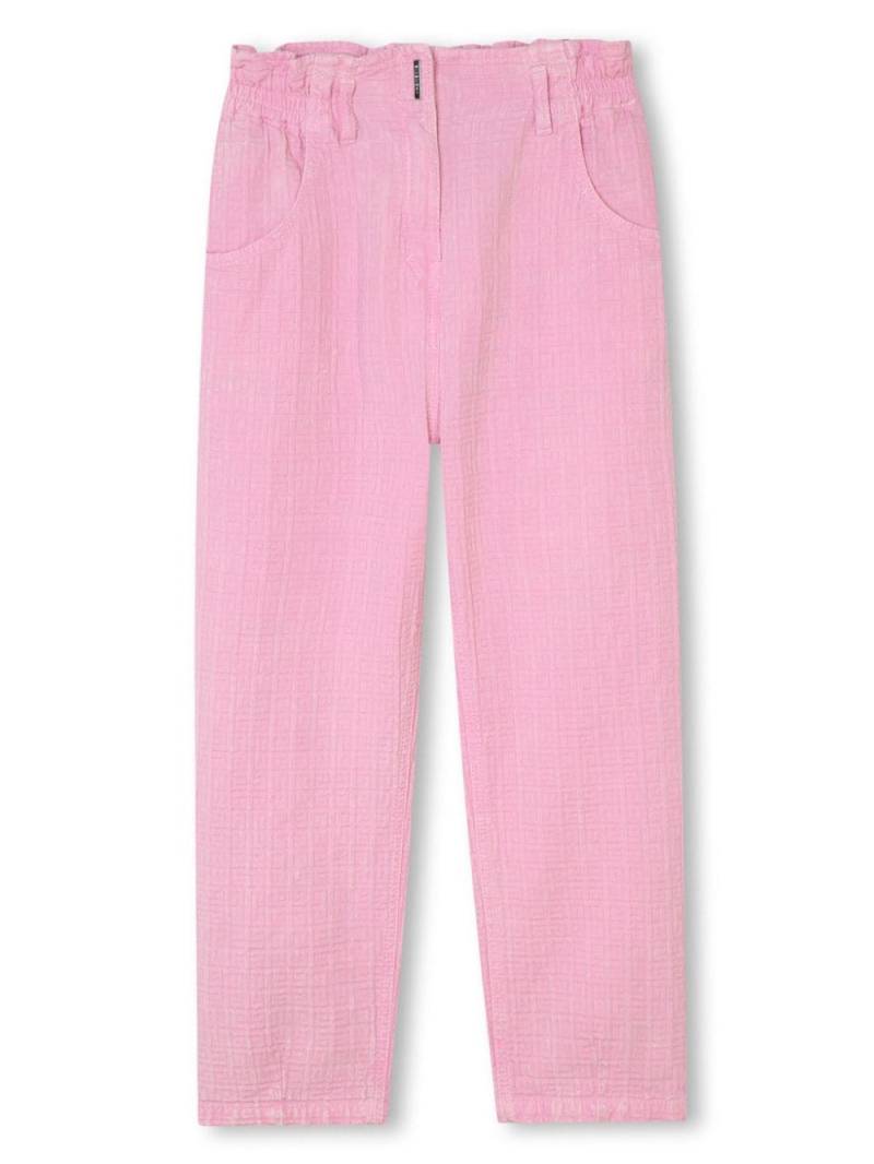 Givenchy Kids logo-embossed cotton trousers - Pink von Givenchy Kids