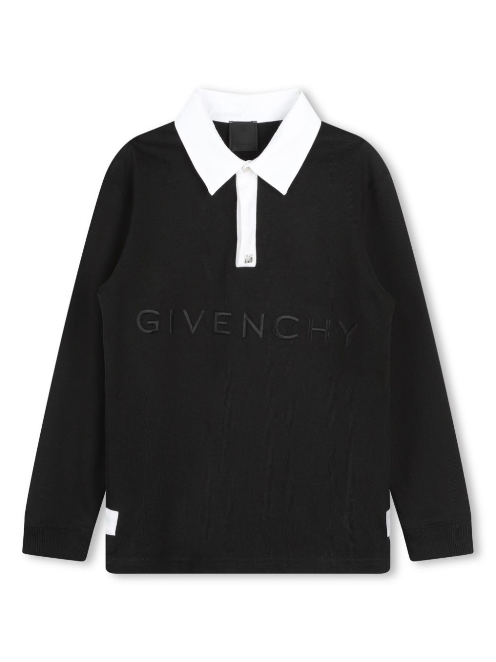 Givenchy Kids logo-embroidered cotton polo shirt - Black von Givenchy Kids