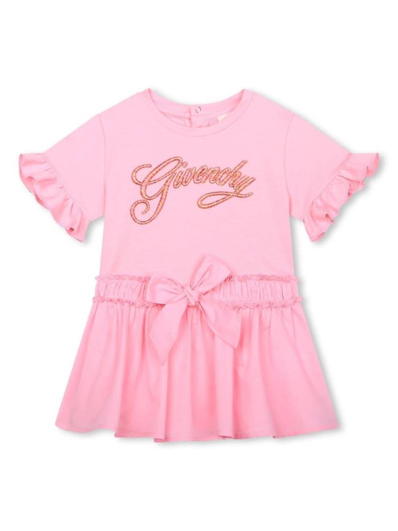 Givenchy Kids logo-embroidered flared dress - Pink von Givenchy Kids