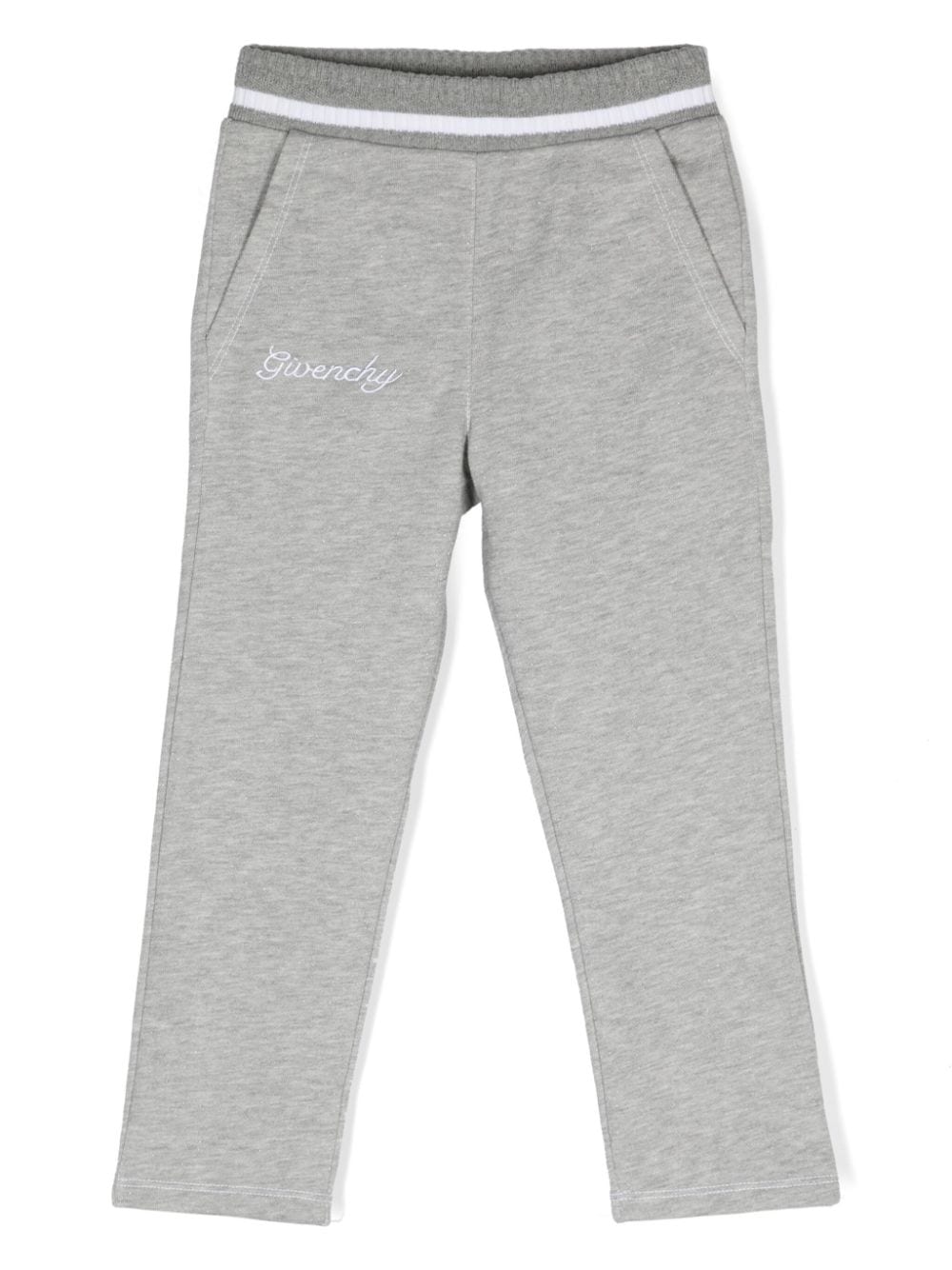Givenchy Kids logo-embroidered mélange track pants - Grey von Givenchy Kids