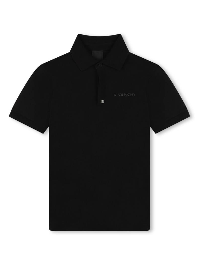 Givenchy Kids logo-embroidered polo shirt - Black von Givenchy Kids