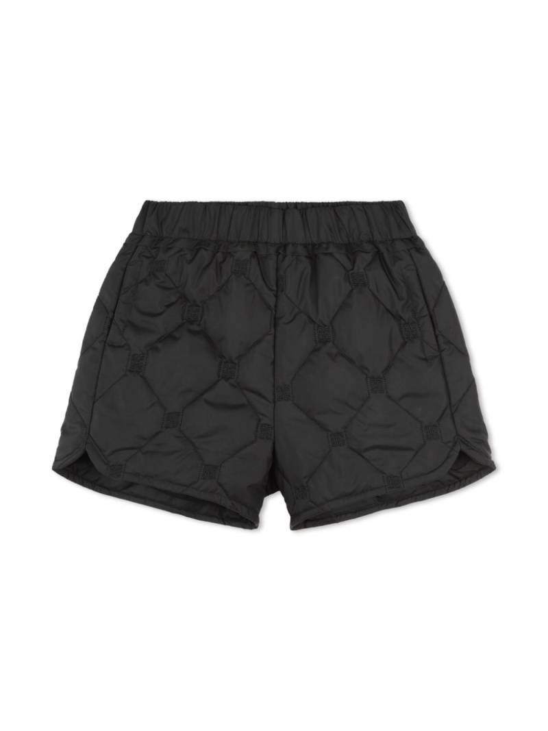 Givenchy Kids logo-embroidered quilted shorts - Black von Givenchy Kids