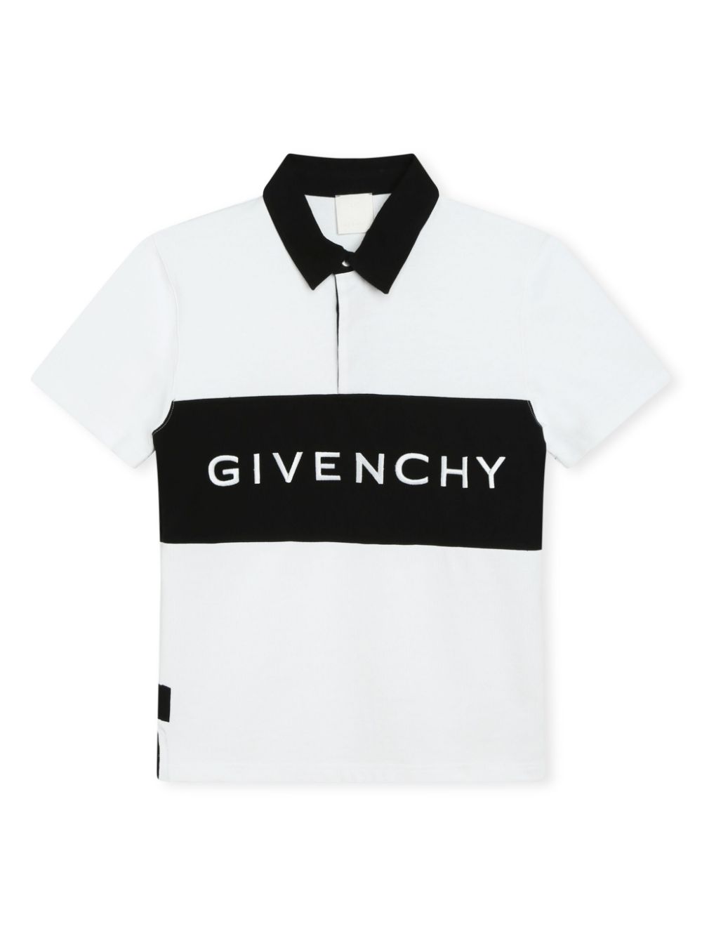 Givenchy Kids logo-embroidered two-tone polo shirt - White von Givenchy Kids