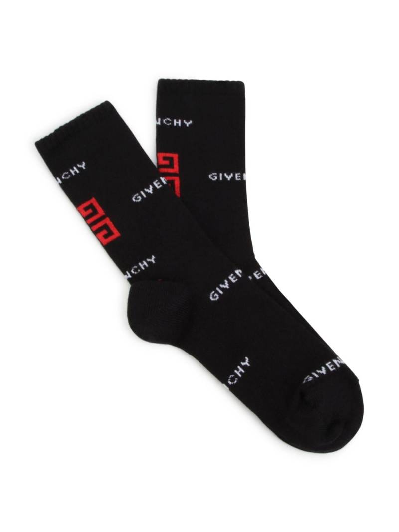 Givenchy Kids logo-jacquard socks - Black von Givenchy Kids