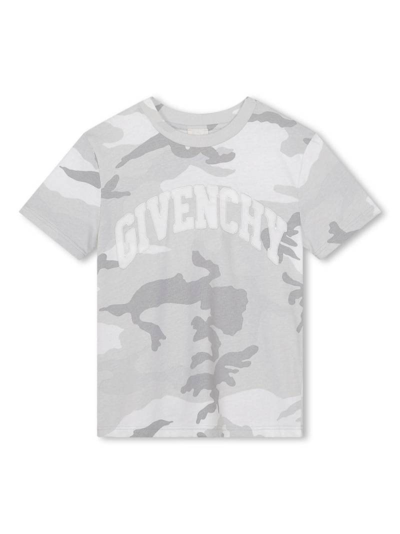 Givenchy Kids logo-print camouflage T-shirt - Grey von Givenchy Kids