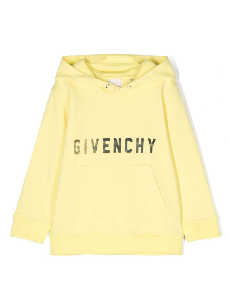 Givenchy Kids logo-print cotton hoodie - Yellow von Givenchy Kids