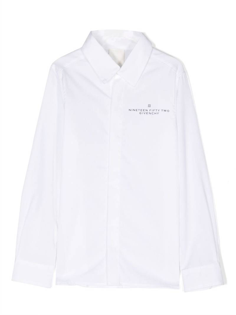 Givenchy Kids logo-print cotton shirt - White von Givenchy Kids