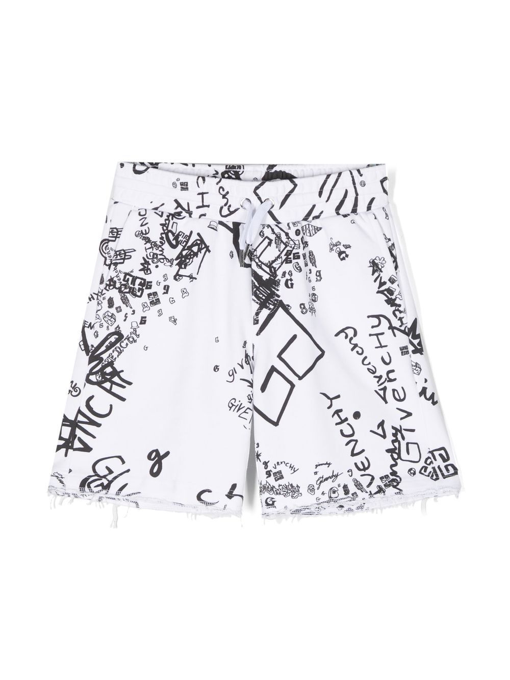 Givenchy Kids logo-print cotton track shorts - White von Givenchy Kids