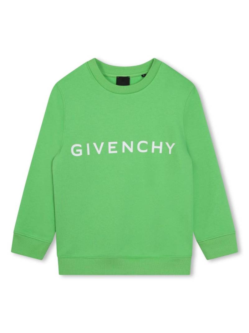 Givenchy Kids logo-print crew-neck sweatshirt - Green von Givenchy Kids