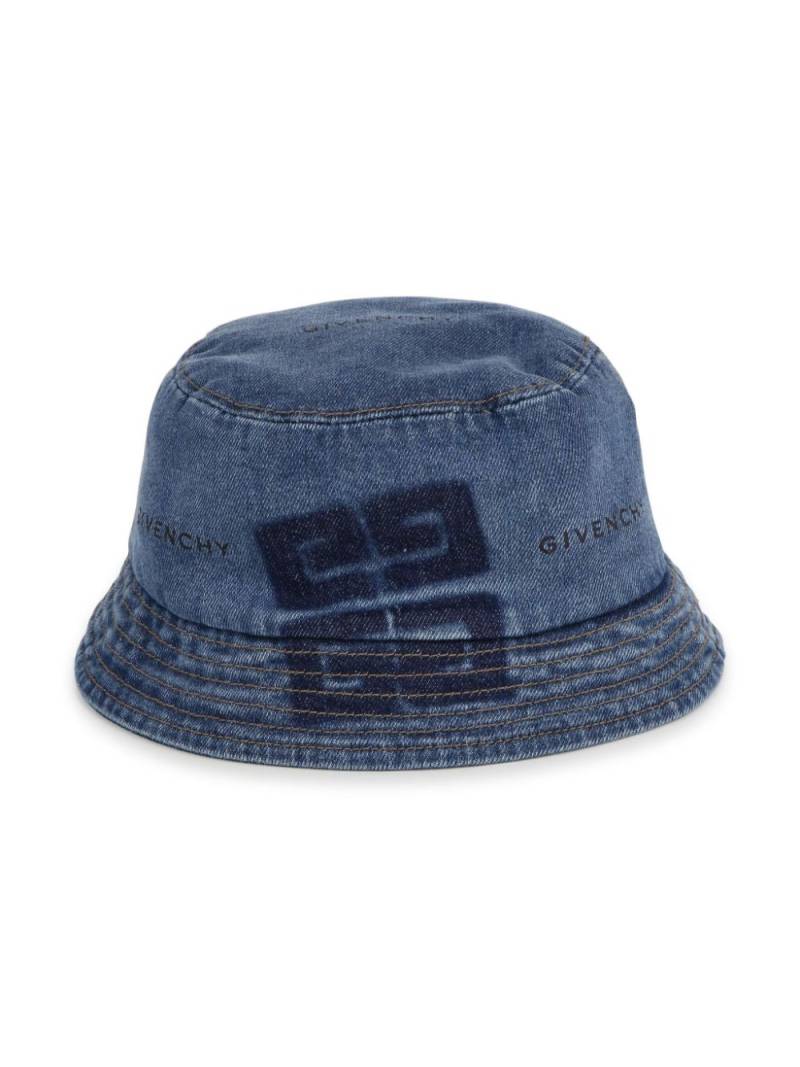 Givenchy Kids logo-print denim bucket hat - Blue von Givenchy Kids