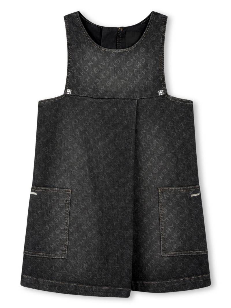 Givenchy Kids logo-print denim dress - Black von Givenchy Kids