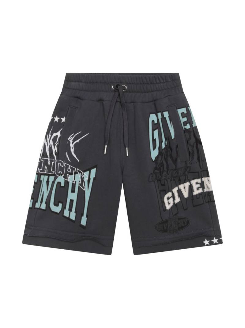 Givenchy Kids logo-print drawstring shorts - Grey von Givenchy Kids