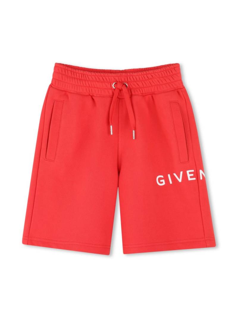 Givenchy Kids logo-print fleece shorts - Red von Givenchy Kids