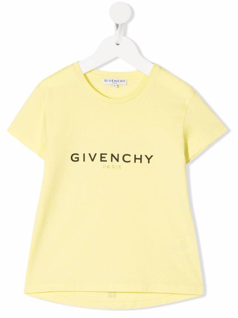 Givenchy Kids logo-print glitter-detail T-shirt - Yellow von Givenchy Kids