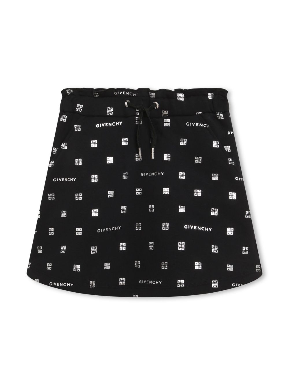 Givenchy Kids logo-print jersey-fleece A-line skirt - Black von Givenchy Kids