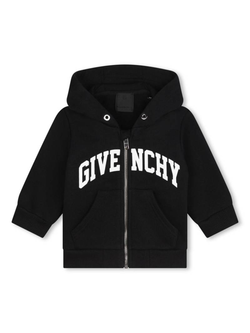 Givenchy Kids logo-print zip-up hoodie - Black von Givenchy Kids