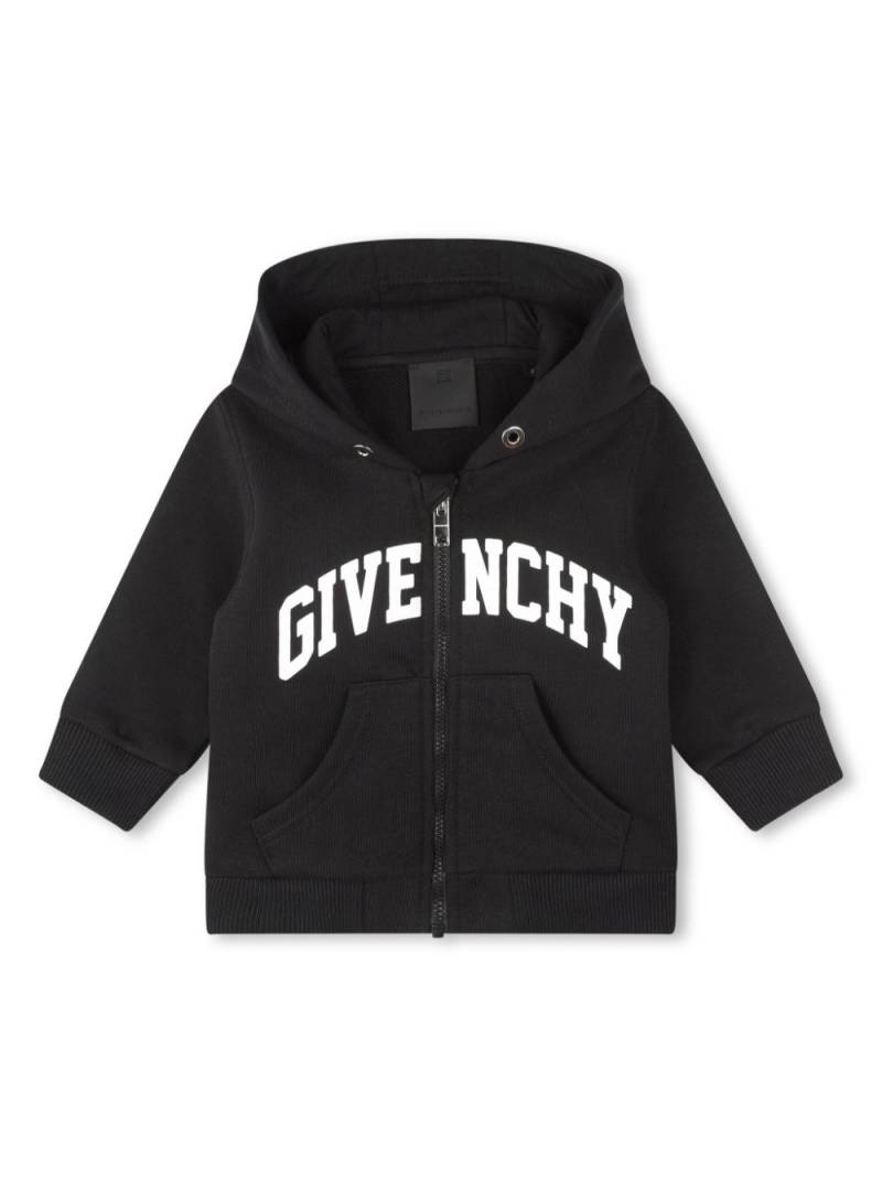 Givenchy Kids logo-print zip-up hoodie - Black von Givenchy Kids