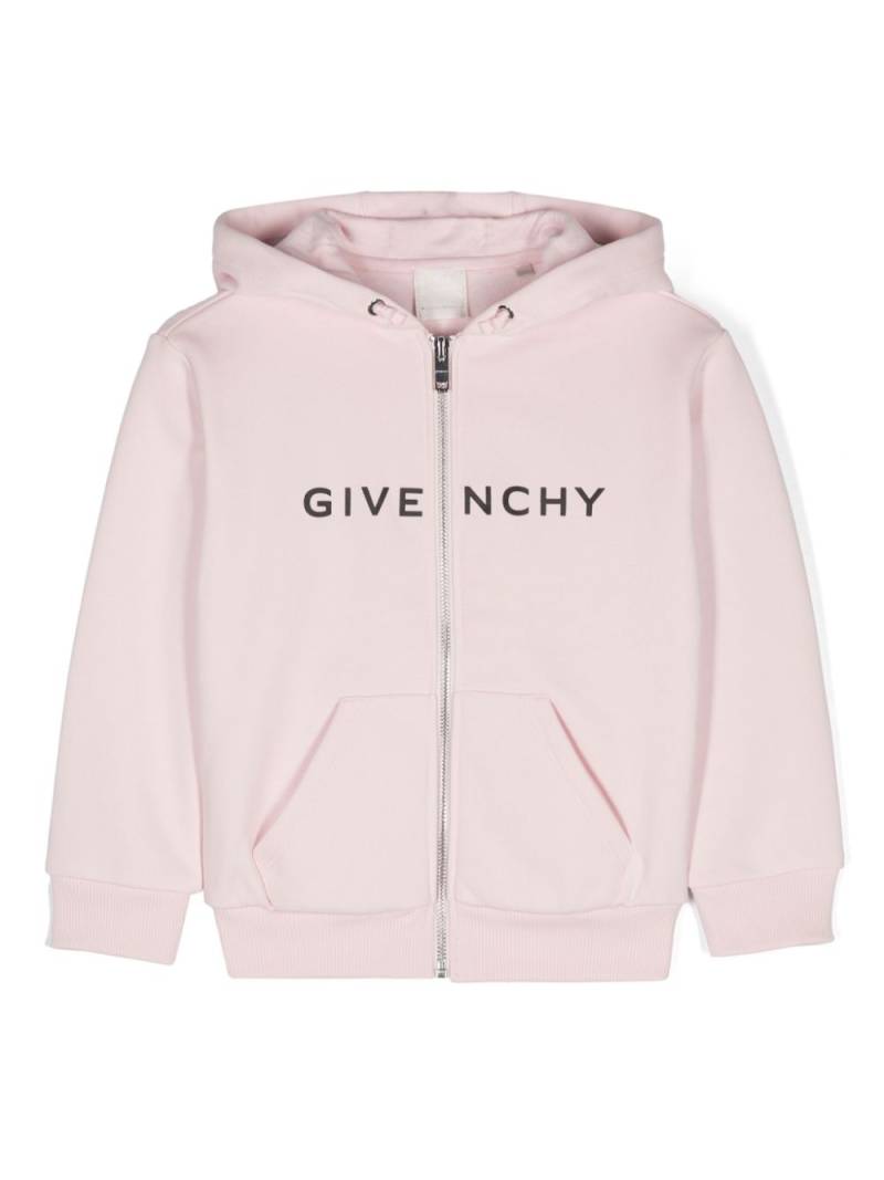 Givenchy Kids logo-print zip-up hoodie - Pink von Givenchy Kids