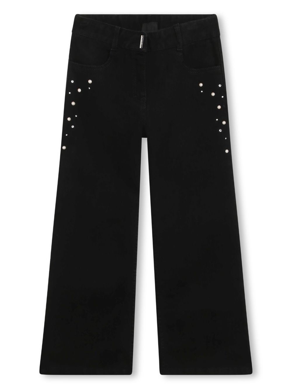 Givenchy Kids pearl-embellishment wide-leg jeans - Black von Givenchy Kids