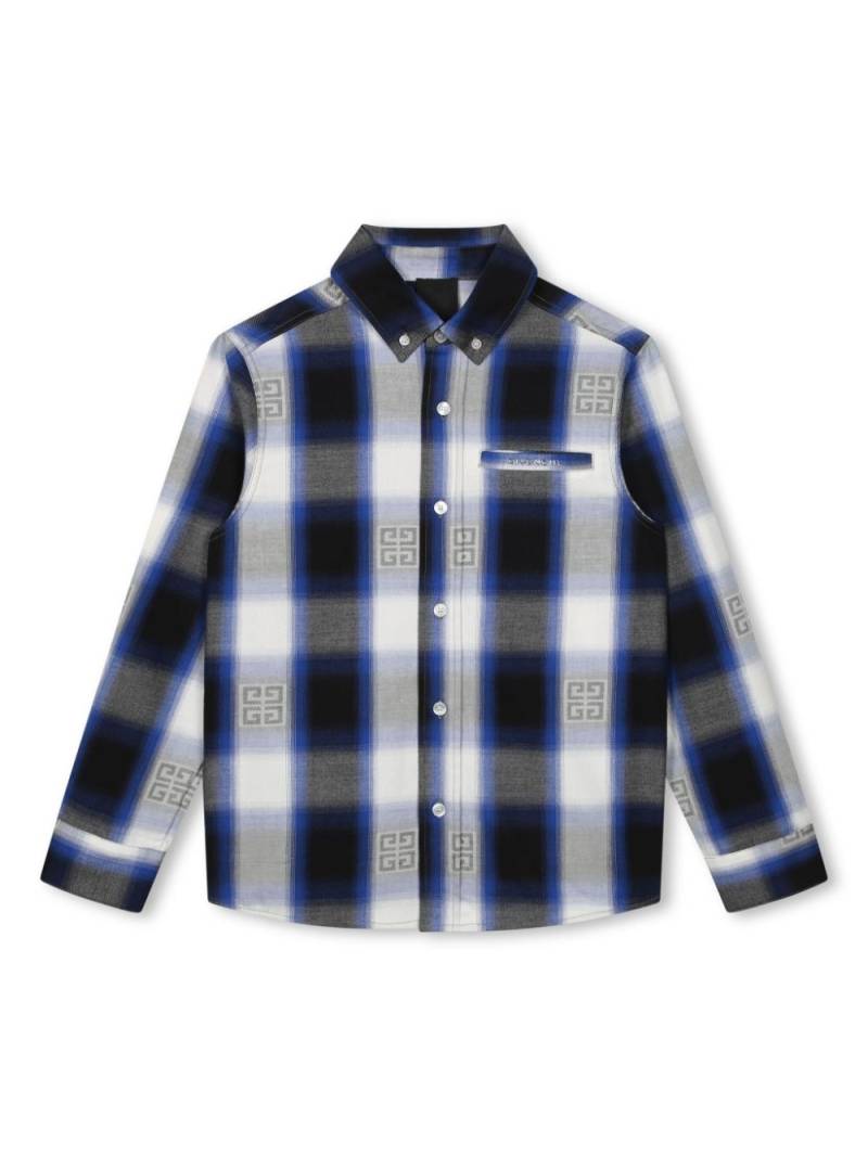 Givenchy Kids plaid flannel shirt - Black von Givenchy Kids