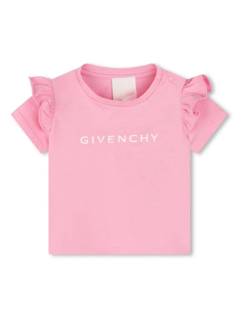 Givenchy Kids ruffled-detail cotton T-shirt - Pink von Givenchy Kids