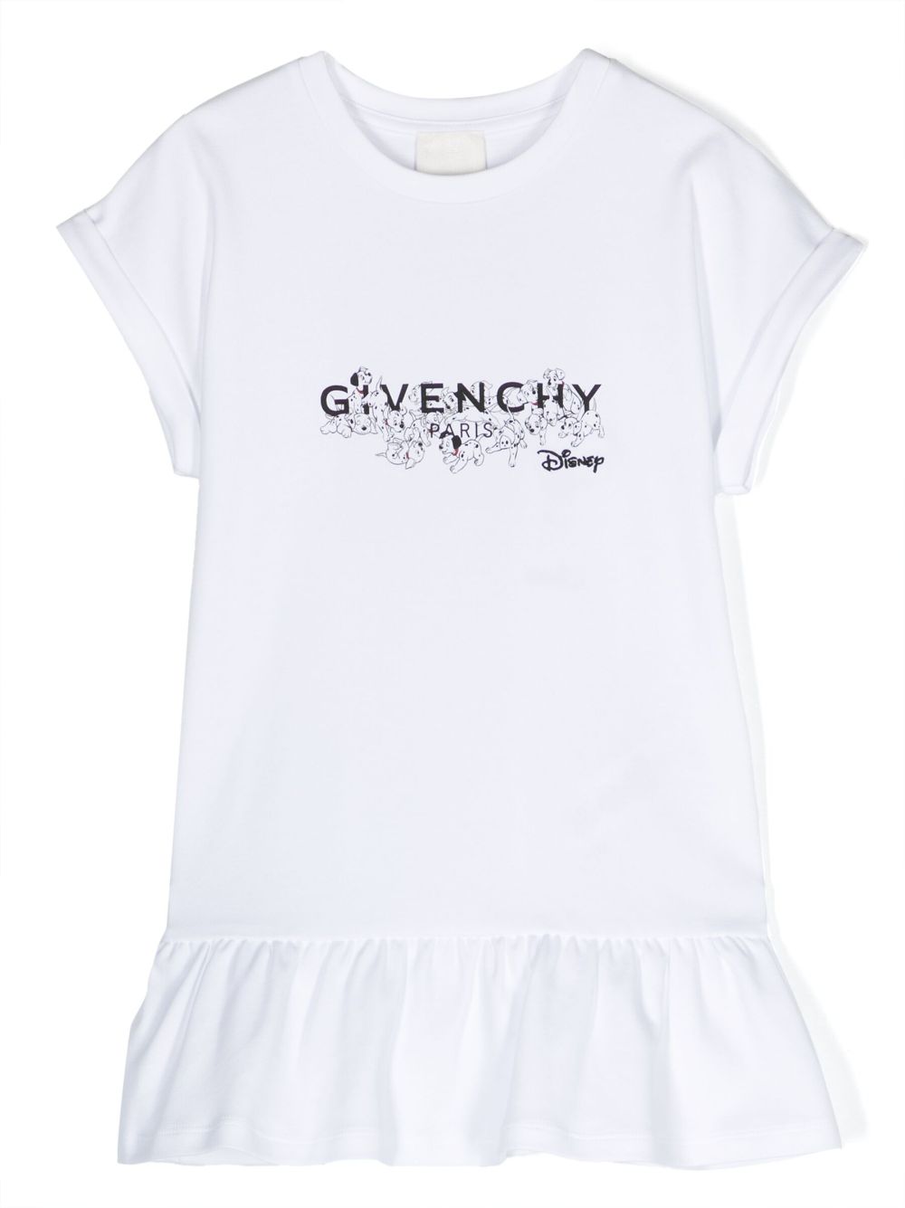 Givenchy Kids ruffled logo-print T-shirt dress - White von Givenchy Kids