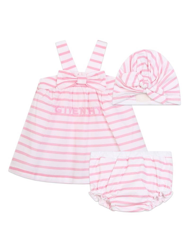 Givenchy Kids striped cotton dress (set of three) - Pink von Givenchy Kids