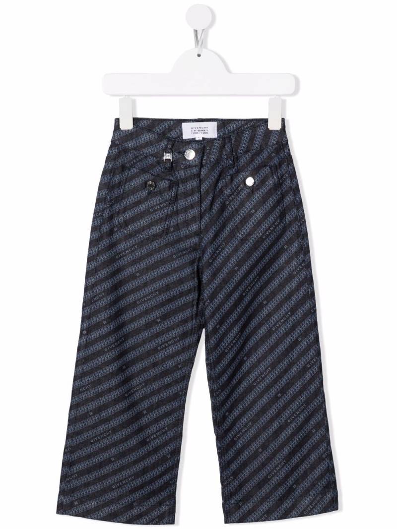 Givenchy Kids striped straight-leg jeans - Blue von Givenchy Kids