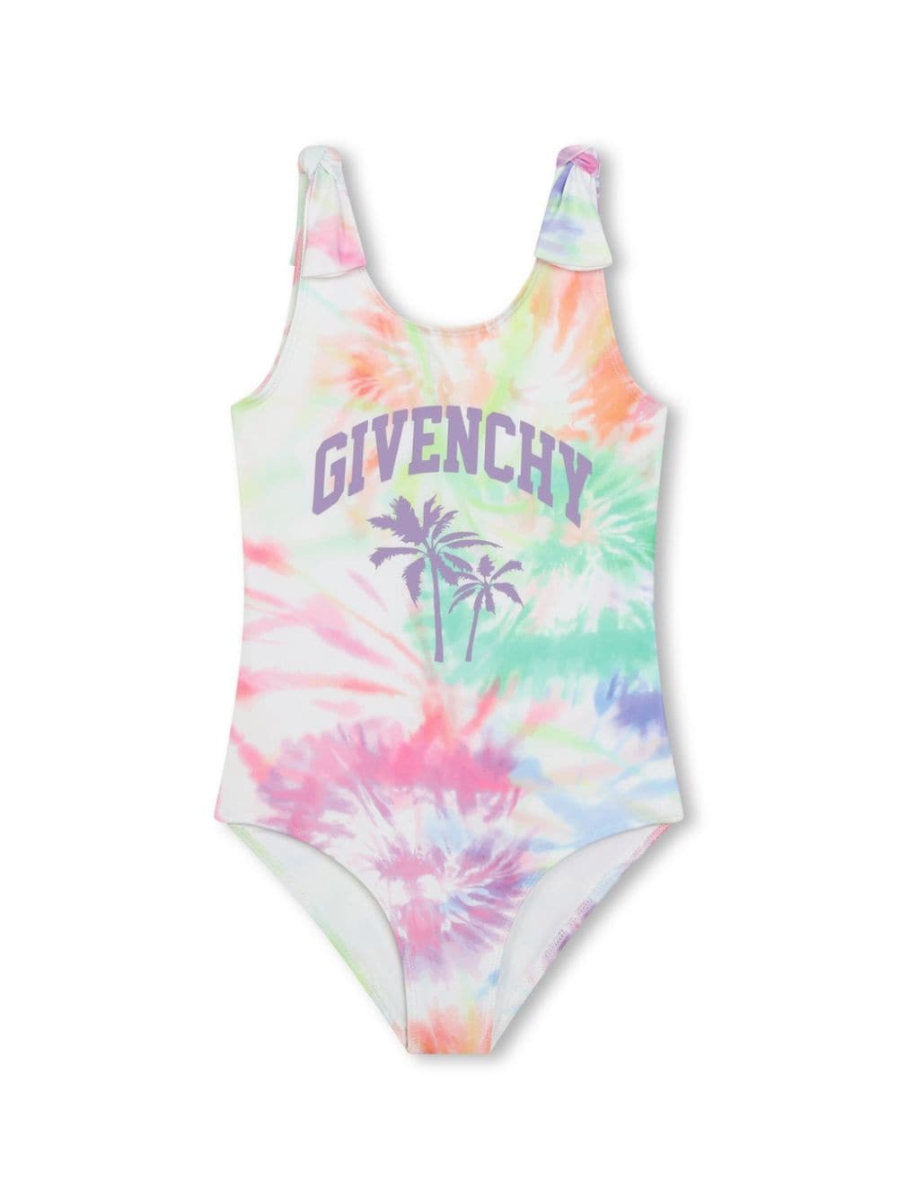 Givenchy Kids tie-dye logo-print swimsuit - White von Givenchy Kids