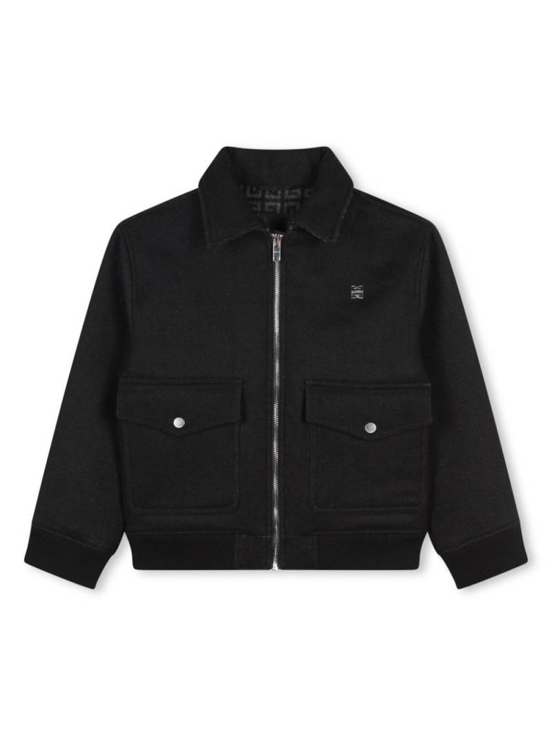 Givenchy Kids wool-blend zipped jacket - Black von Givenchy Kids